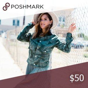 Lularoe Kenny Denim Jacket Green Size S NWT